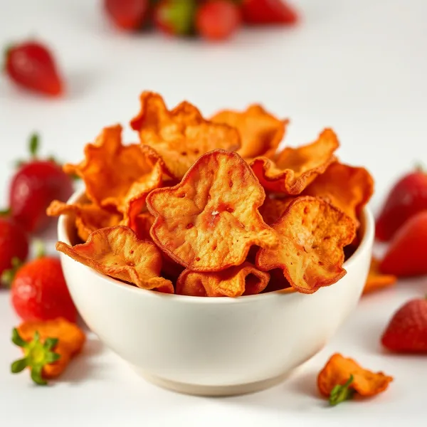 Chips de Morango Baixo em Carboidratos