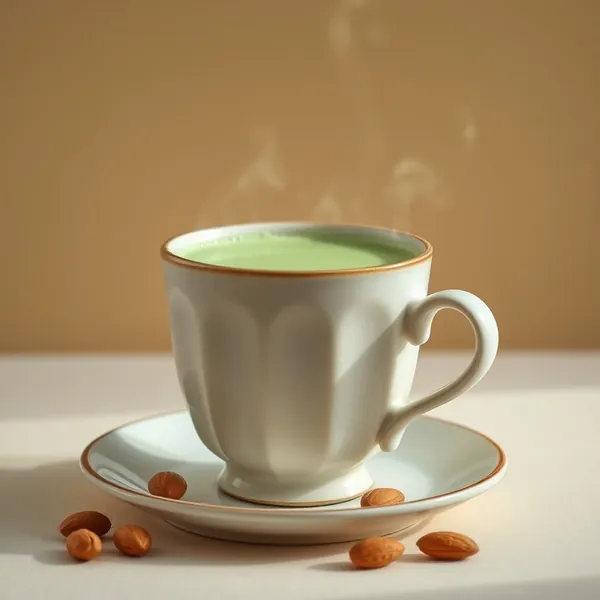 Zeremonielle Mandelmilch mit Matcha
