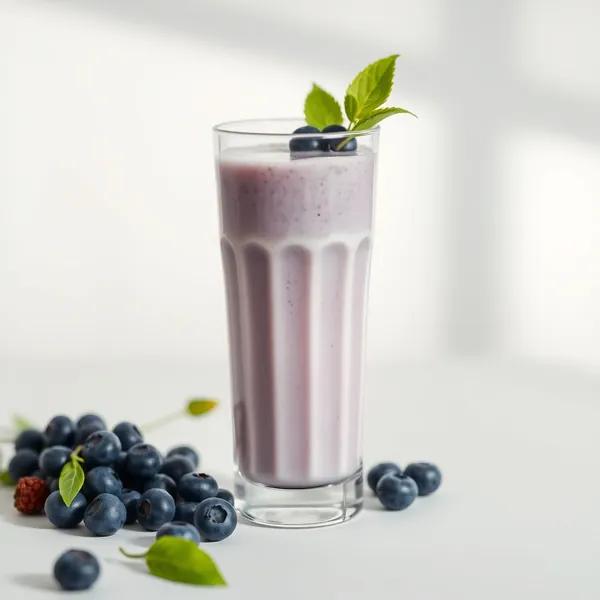 Smoothie mit Blaubeeren und Erbsenmilch