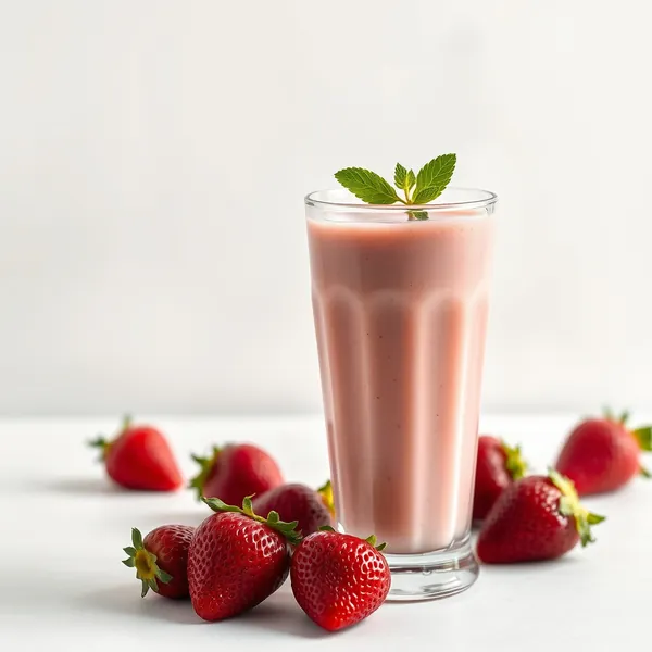 Smoothie au Lait d'Épeautre et Fraises