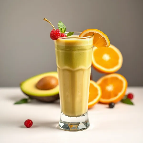 Avocado-Orange-Saft-Nuss-Smoothie