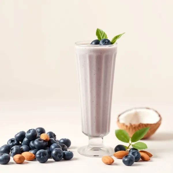 Batido de Nuez, Arándano, Almendra y Leche de Coco