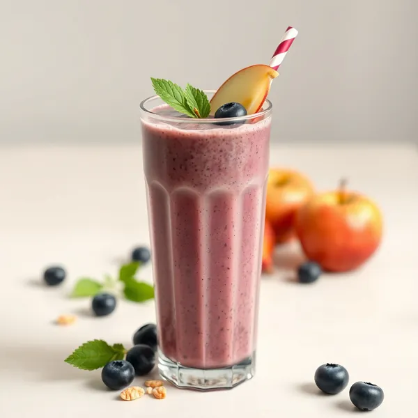 Batido de Jugo de Manzana con Arándano y Nueces