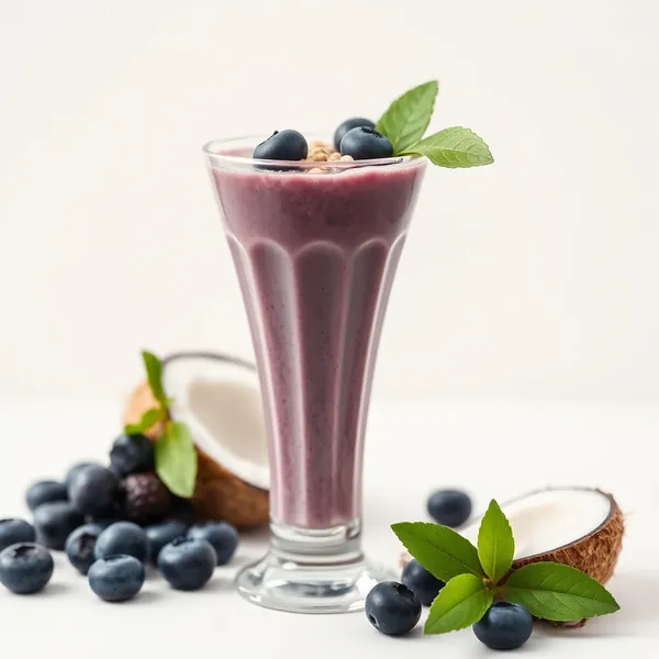 Smoothie de Noix et Myrtille avec Eau de Coco