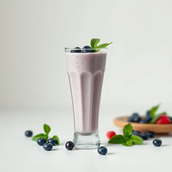 Smoothie di Yogurt Greco con Mirtilli e Noci