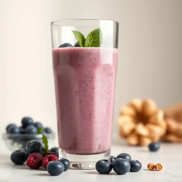 Smoothie de Kefir de Mirtilo e Nozes