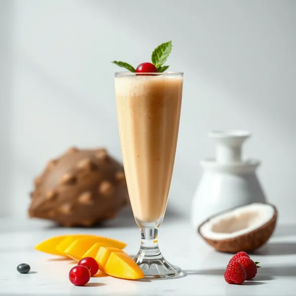 Batido Nutty de Mango y Agua de Coco