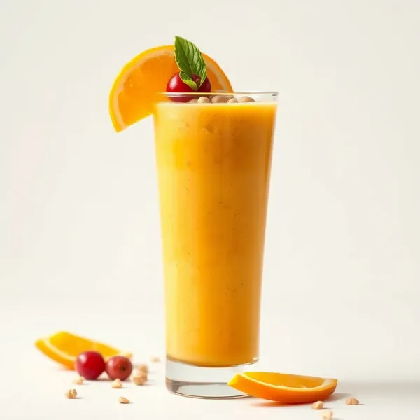 Batido de Mango y Naranja con Nueces