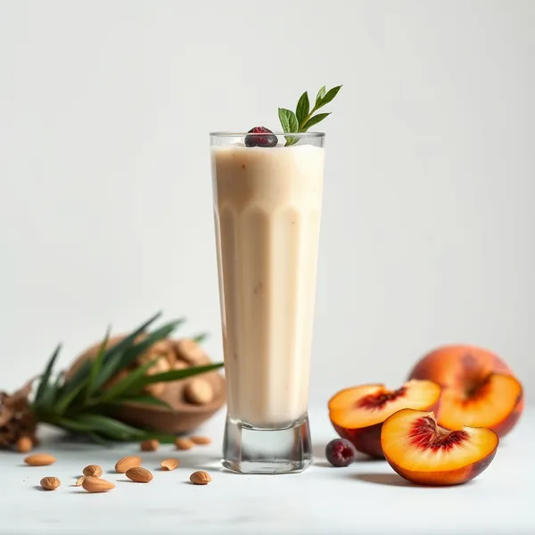 Batido de Nuez, Durazno, Almendra y Leche de Coco