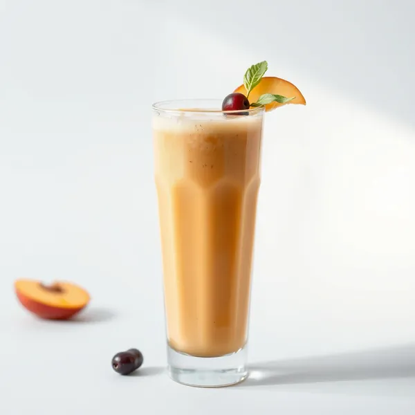 Smoothie de Suco de Pêssego e Maçã com Nozes