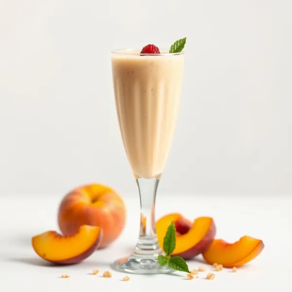 Batido de Nuez y Durazno con Agua de Coco
