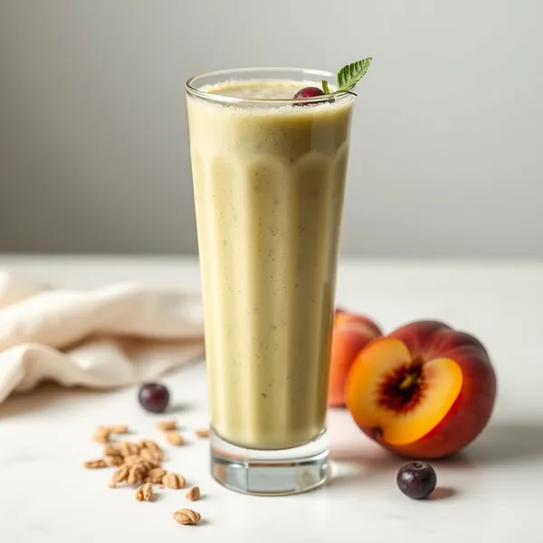 Nutty Peach Matcha Tea Smoothie