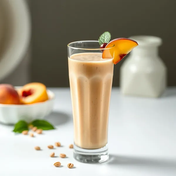 Batido de Proteína de Pêssego e Nozes