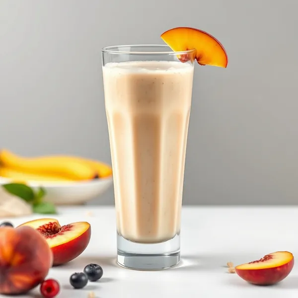 Smoothie al Latte di Riso con Pesca e Noci