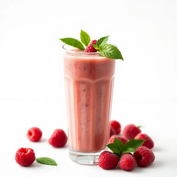 Batido de Nuez y Frambuesa con Agua de Coco