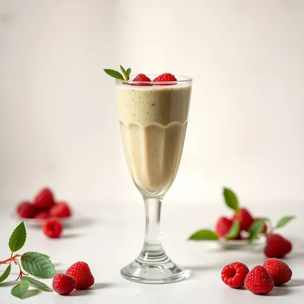 Batido de Frambuesa y Matcha con Nueces