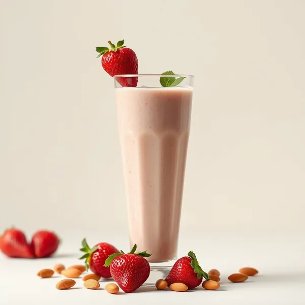 Smoothie Nutty de Morango e Leite de Amêndoa