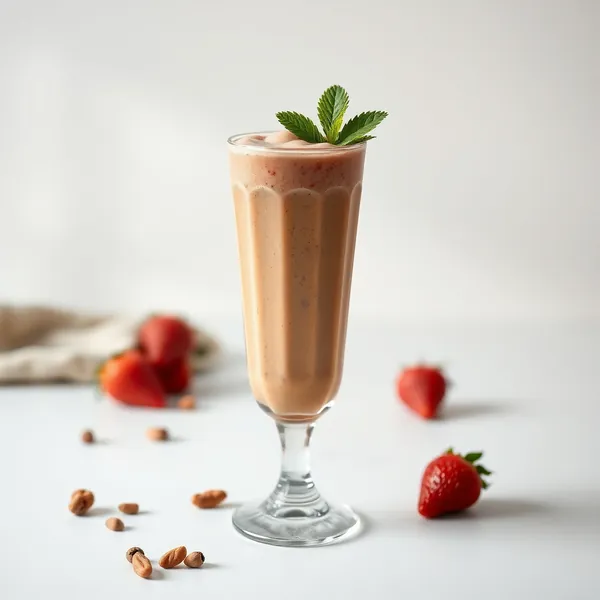 Smoothie de Café Frio com Morango e Nozes