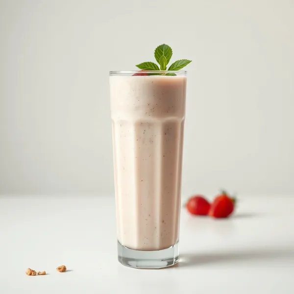 Smoothie de Noz e Morango com Leite de Cânhamo