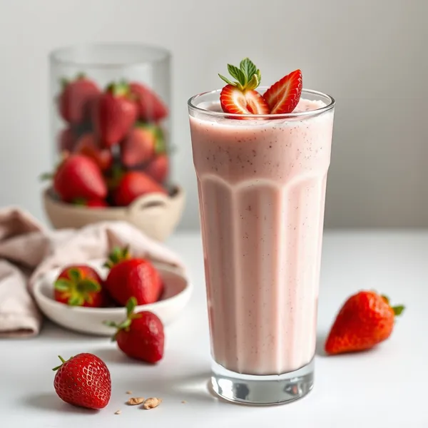 Smoothie de Kefir de Morango e Nozes
