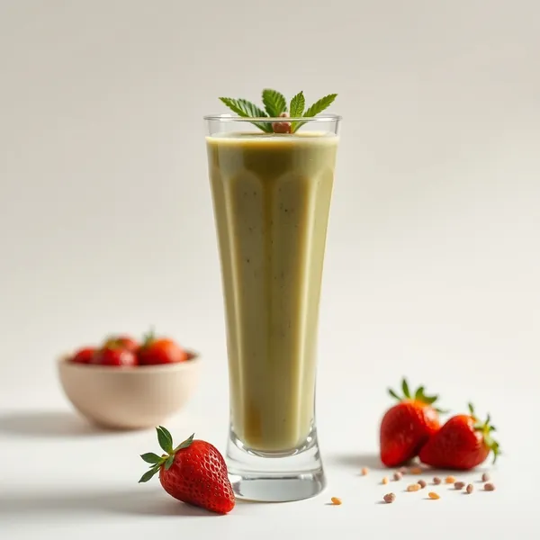 Erdbeer-Matcha-Nuss-Smoothie