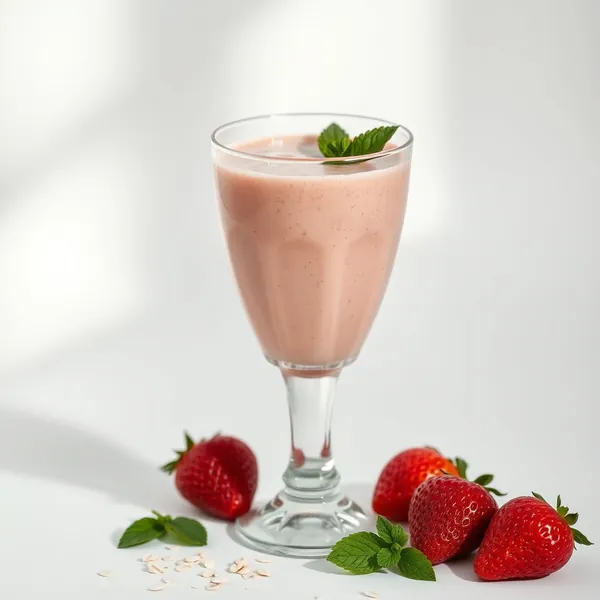 Erdbeer-Hafer-Milch-Nuss-Smoothie