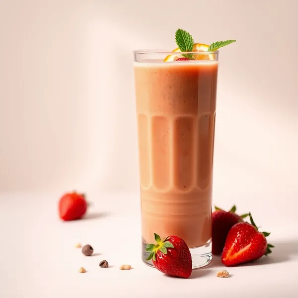 Smoothie de Fraise et Noix avec Jus d'Orange