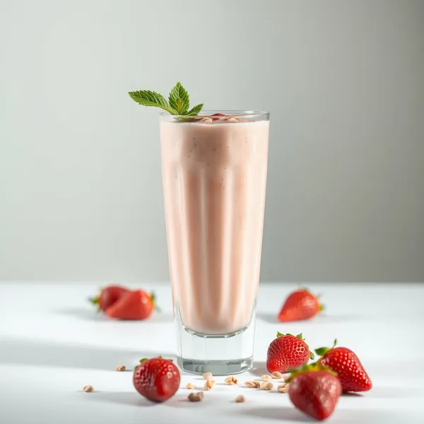 Batido de Proteína de Morango e Nozes