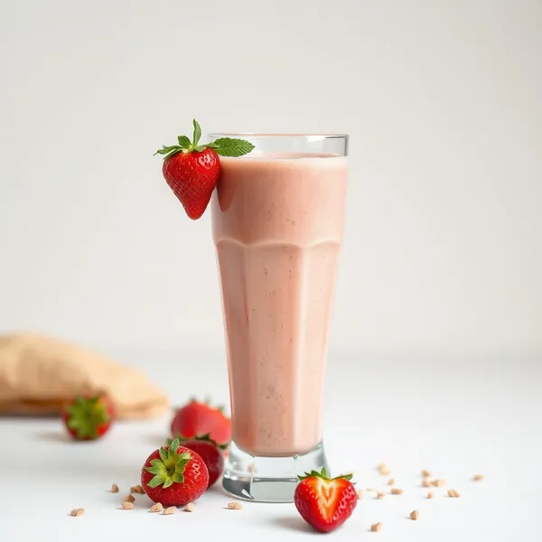Frullato di Fragole e Noci con Latte di Riso