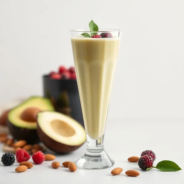 Batido Orgánico de Aguacate, Almendra y Leche de Coco