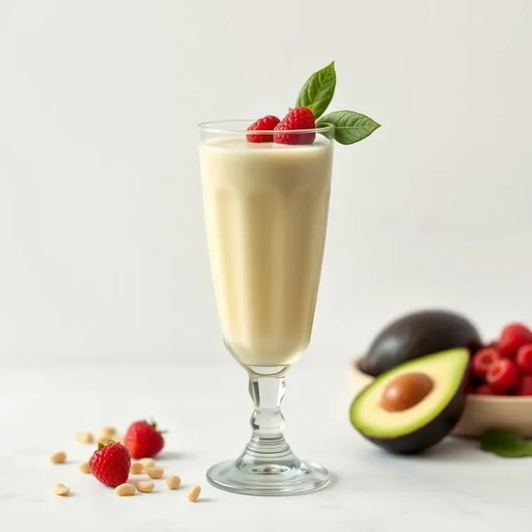 Smoothie Organique d'Avocat et Lait de Pois