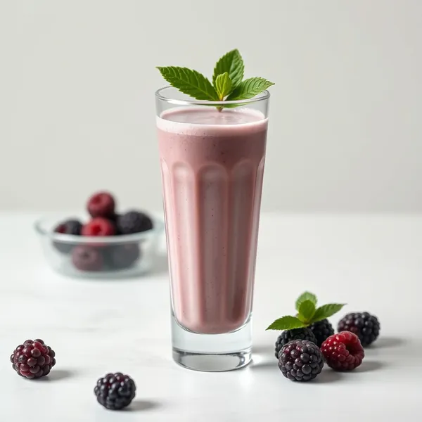 Smoothie de Leite de Cânhamo e Moras Orgânicas