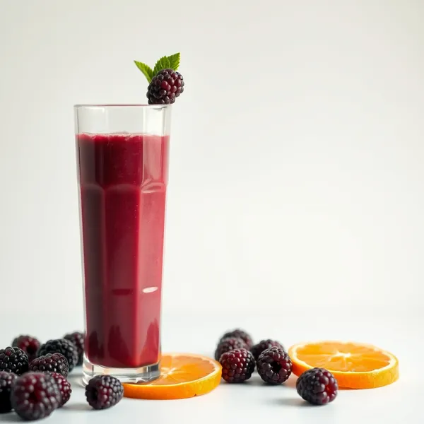 Smoothie de Jus d'Orange et de Mûres Biologiques