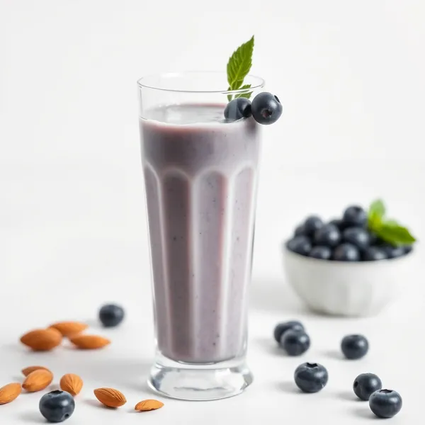 Smoothie Biologico di Mirtillo, Mandorla e Latte di Cocco
