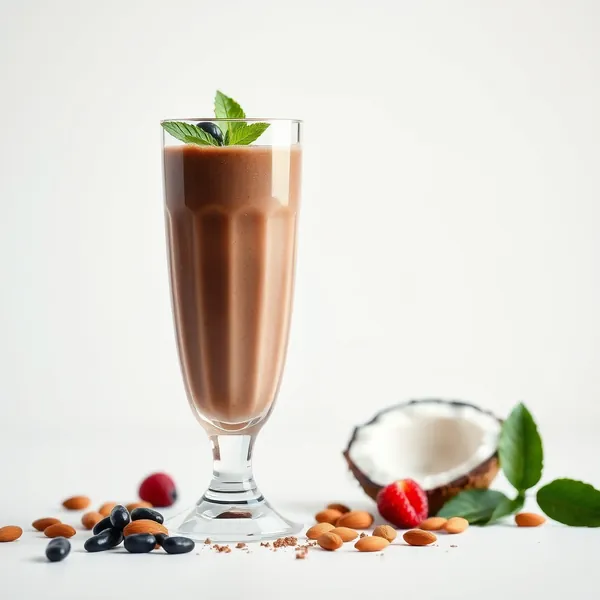 Batido de Cacao en Polvo Orgánico con Leche de Almendra y Coco