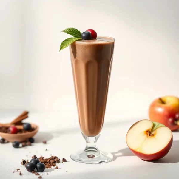 Smoothie de Poudre de Cacao Bio et Jus de Pomme