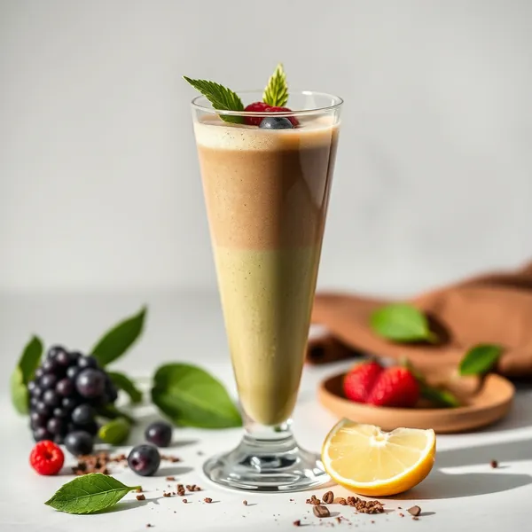Smoothie de Cacao en Poudre Bio et Thé Matcha