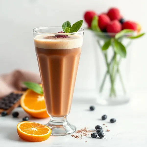 Smoothie de Cacao en Poudre Bio et Jus d'Orange