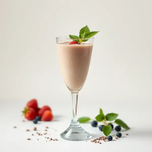 Smoothie aus Macadamianussmilch und Chiasamen Bio