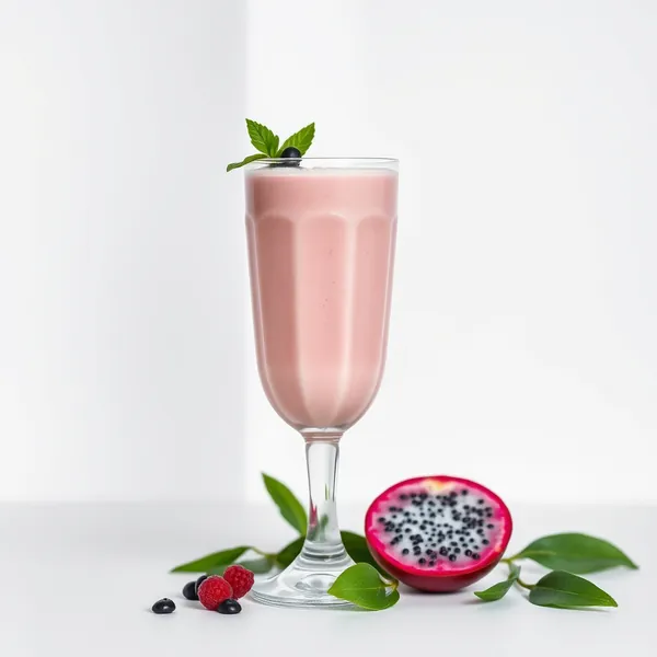 Smoothie Orgânico de Fruta Dragão e Leite de Ervilha