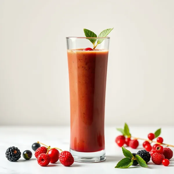 Smoothie au Café Froid avec des Baies de Goji Bio