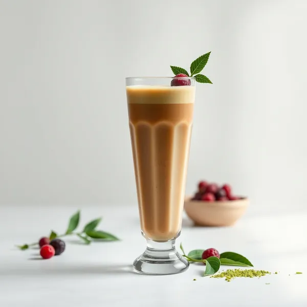 Smoothie mit Bio-Matcha und Eiskaffee