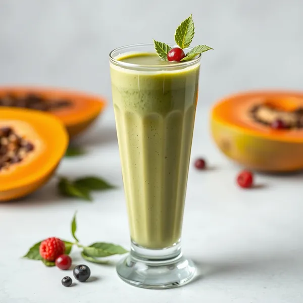 Smoothie Orgânico de Papaya e Matcha