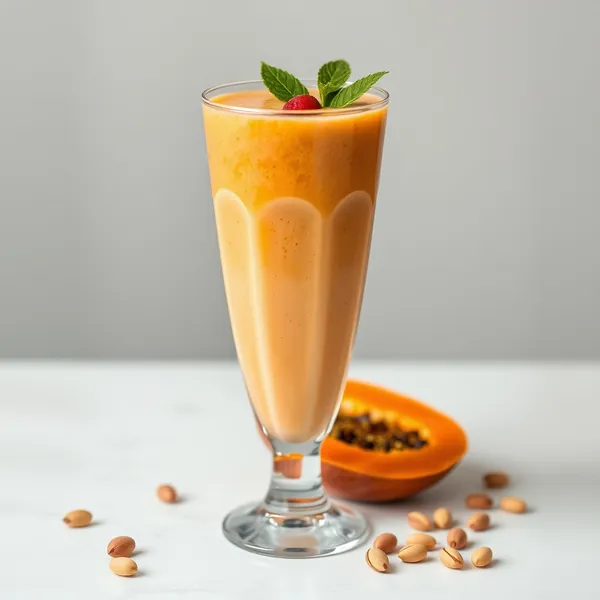 Batido de Papaya e Leite de Pistache Orgânico