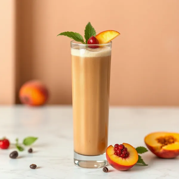 Smoothie al Caffè Freddo con Pesca Biologica