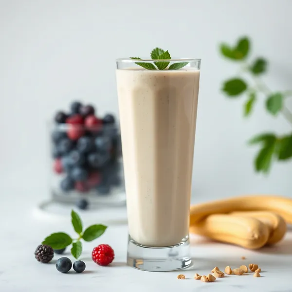 Smoothie aus Erdnussbutter und Kefir