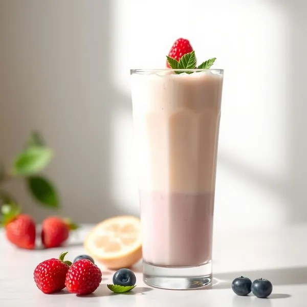 Smoothie aus Kefir mit Bio-Proteinpulver
