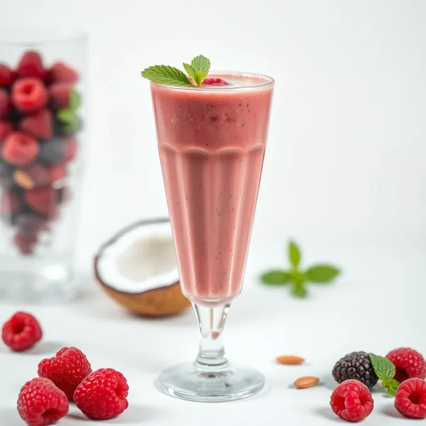Batido Orgánico de Frambuesa, Almendra y Leche de Coco