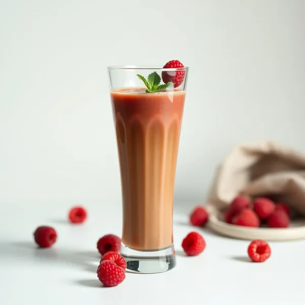 Smoothie de Café Frio com Framboesas Orgânicas