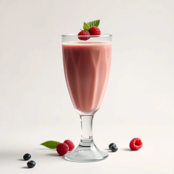 Smoothie aus Bio-Himbeeren und Erbsenmilch